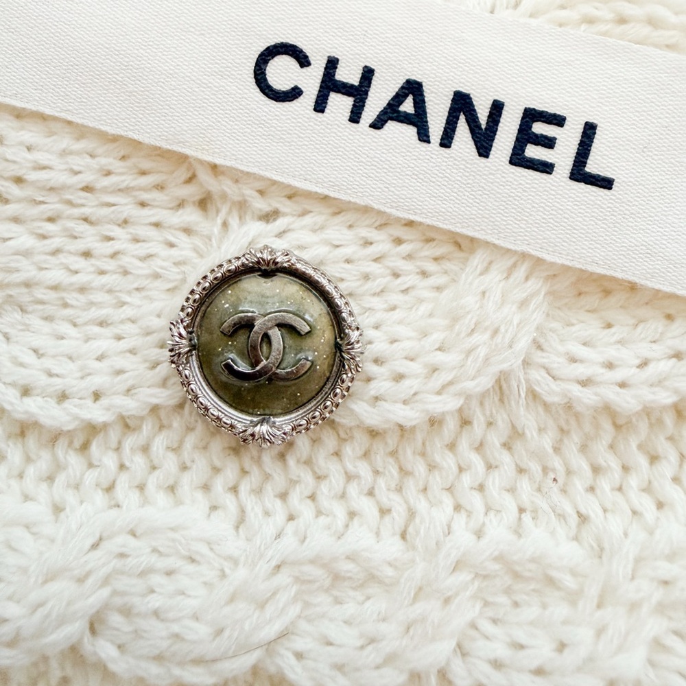 Vintage Chanel Ornate CC Button